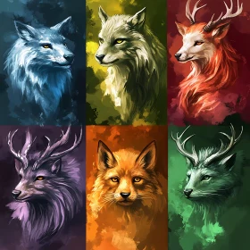 Animal Portraits in Vivid Colors