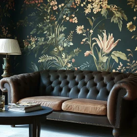 Vintage Sofa in a Floral Interior