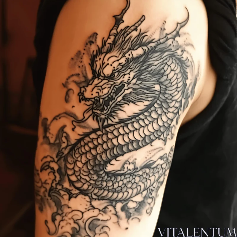 Intricate Dragon Tattoo Design AI Image