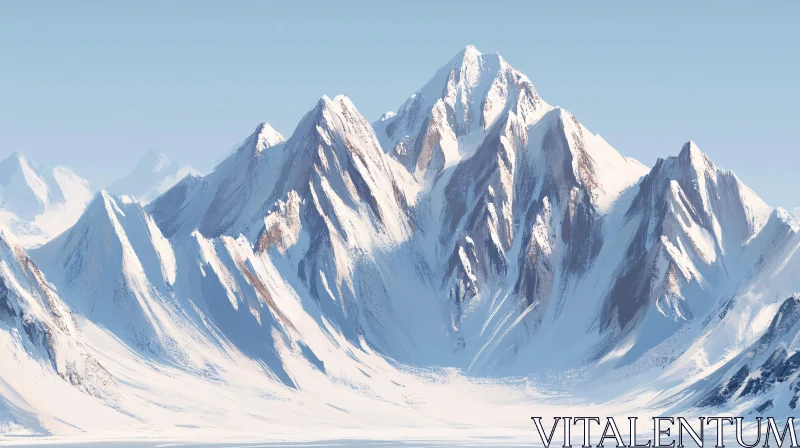 AI ART Serene Winter Mountains