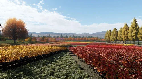 Colorful Autumnal Field Vista