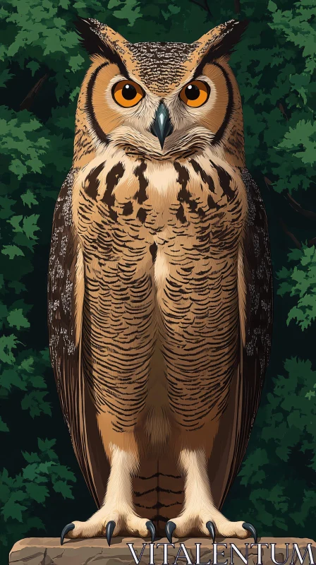 AI ART Owl with Piercing Eyes