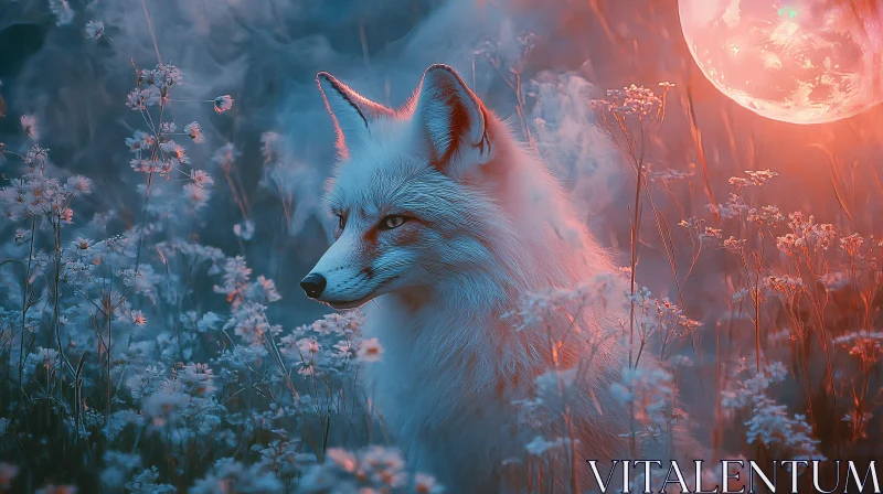 Fox in a Floral Dreamscape AI Image