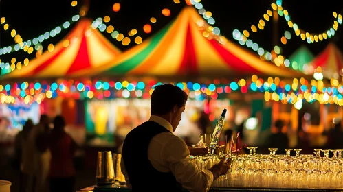 Night Fair Celebration with Bartender