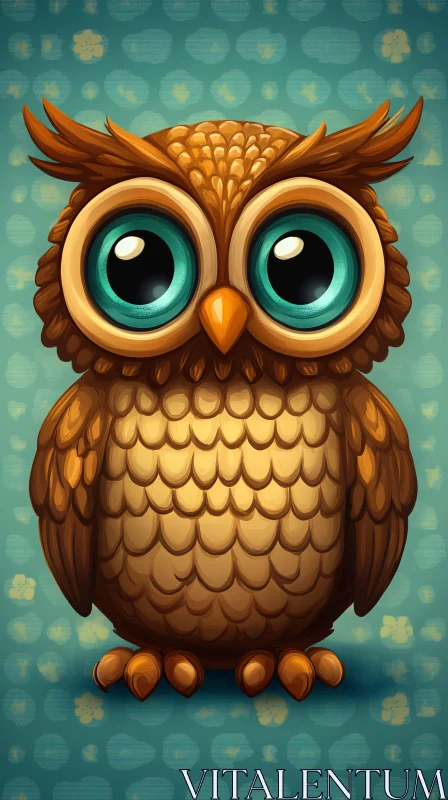 AI ART Charming Owl Artwork