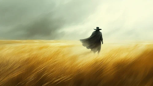 Lone Figure in Field Art Print