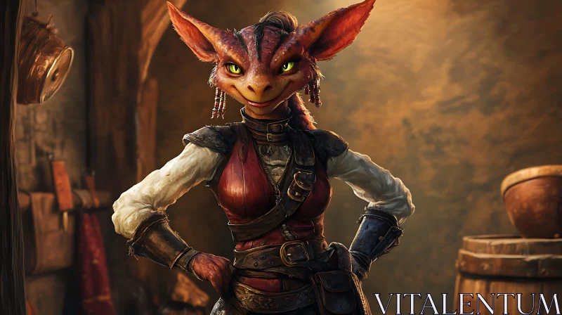 Fantasy Kobold Woman with Attitude AI Image