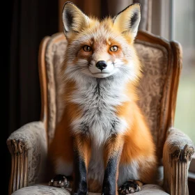 Fox Sitting on a Chair