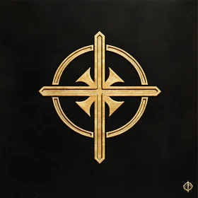 Elegant Golden Cross Circle Design