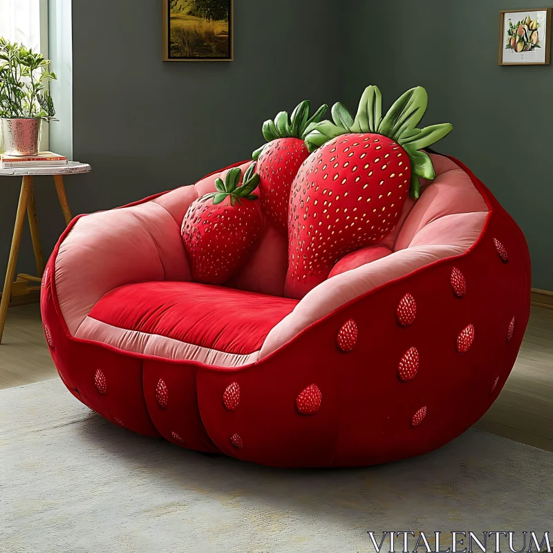 AI ART Whimsical Strawberry Furniture Design