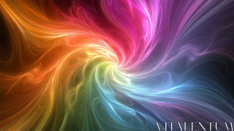 Colorful Abstract Swirl of Light AI Image