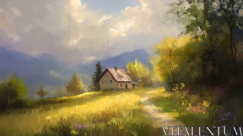 Idyllic Countryside Home Artwork AI Image