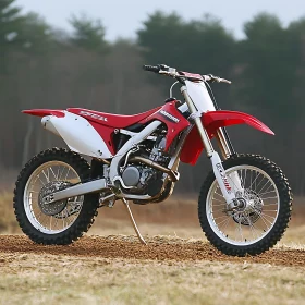 Off-Road Motorcycle on Dirt Track