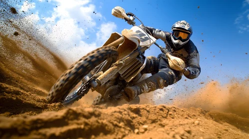 Dirt Bike Rider Racing on Track