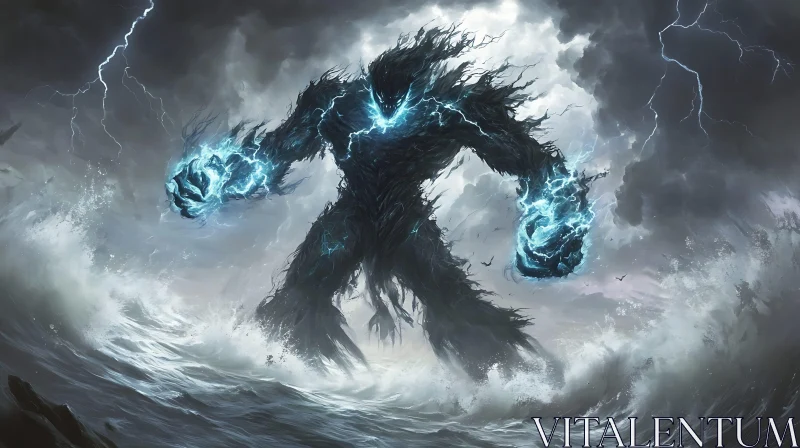 Stormborn Sea Monster AI Image