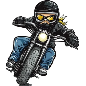 Motorcycle Cartoon Illustration