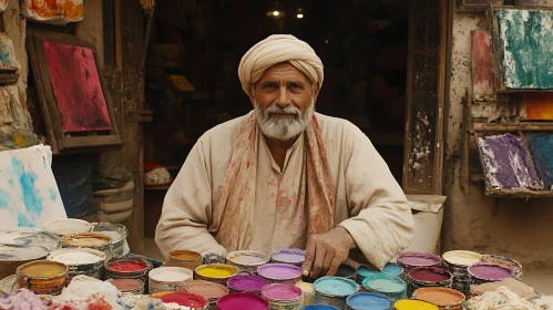 Portrait of a Painter with Paints