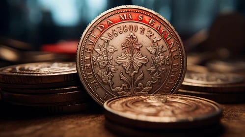 Renaissance Inspired Metallic Coin Art