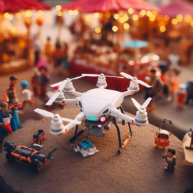 Toy Drone in Festive Market - Photorealistic Compositions