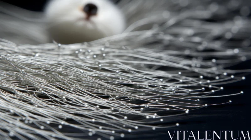 White Fur and String Art - An Intricate Interplay AI Image