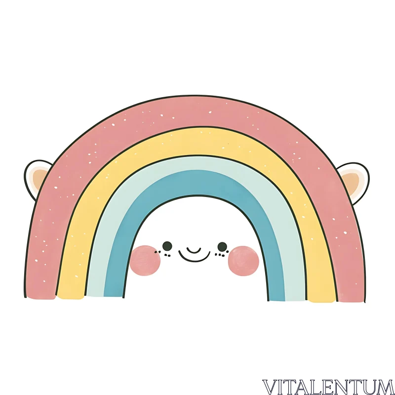 Cute Rainbow Character Art AI Image