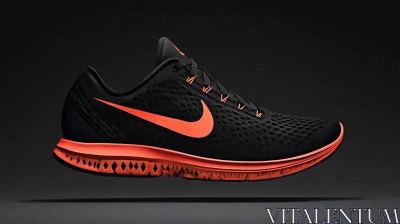 Athletic Footwear: Black and Orange Sneaker