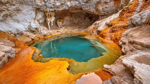 Geological Marvel: Geothermal Pool in Cave