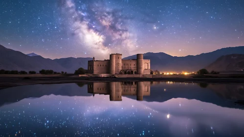 Reflections of a Castle at Night