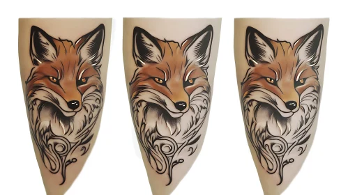 Stylized Fox Art Trio
