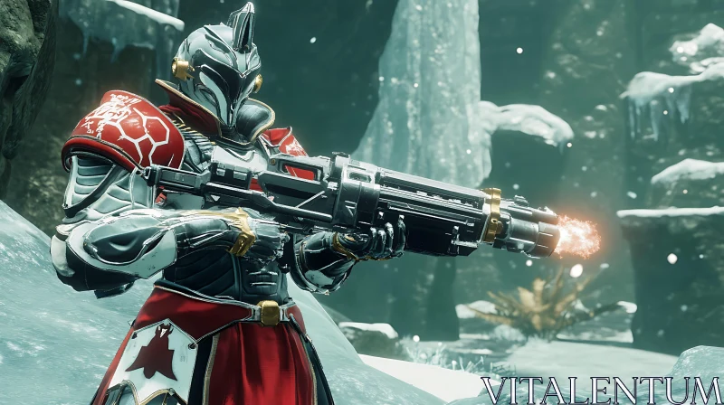 Futuristic Warrior with Heavy Weapon
