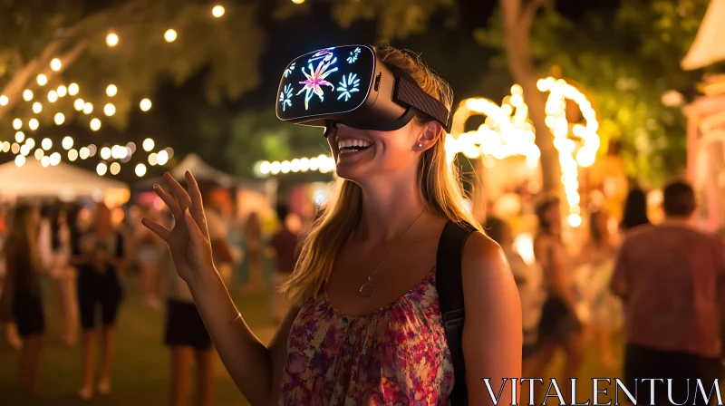 VR Headset Night Scene