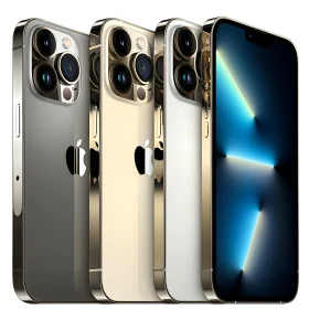 Smartphones in Silver, Gold and White