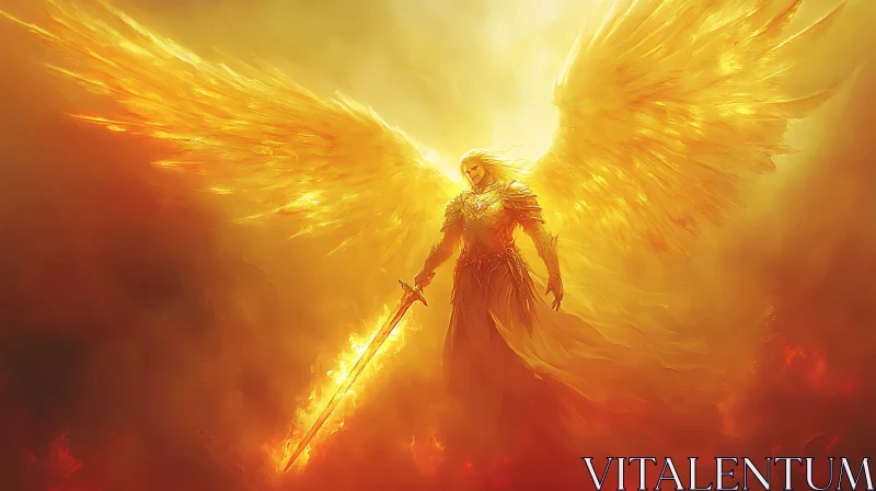 Ethereal Angel in Golden Light