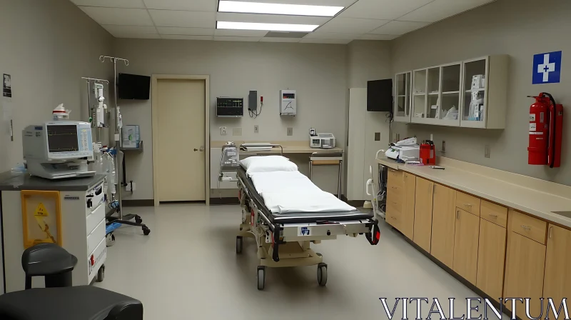 Sterile Hospital Room with Medical Equipment