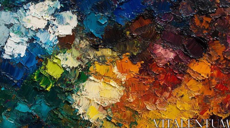 Textured Abstract Painting with Color Blends