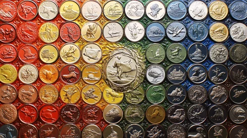 Rainbow Coins: An Embossed Spectrum