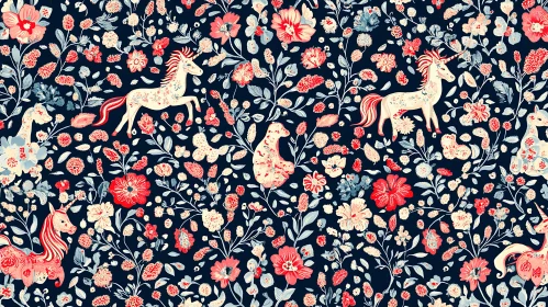 Unicorns and Flowers Pattern
