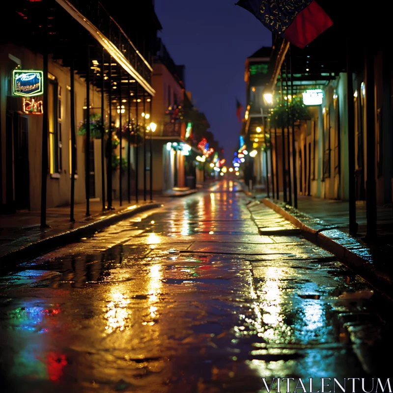 Nighttime Reflections on Urban Pavement