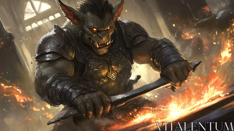 Orcish Blacksmith at Work