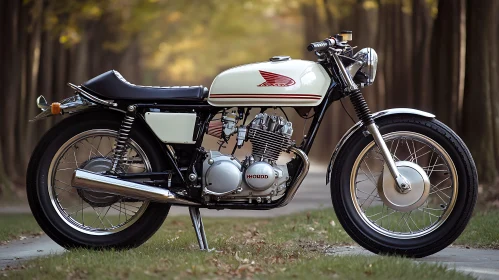 Vintage Honda Bike, Cream and Chrome