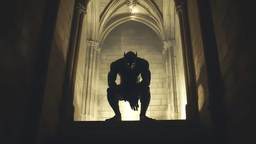 Gothic Silhouette: A Dark Guardian
