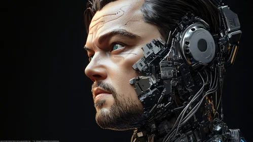 Futuristic Human-Machine Hybrid Profile