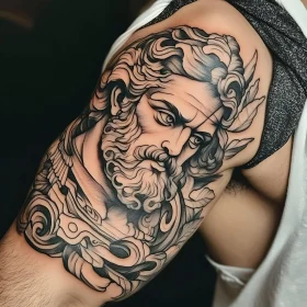 Classical Greek God Arm Tattoo Design