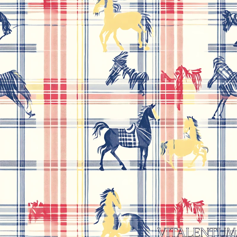Horse Silhouette Textile Design