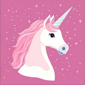 Pink Unicorn with Stars