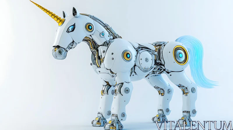 Cybernetic Unicorn: Mechanical Fantasy Art