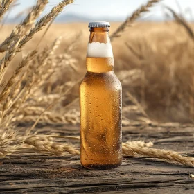 Cold Beer in Summer Wheat Field