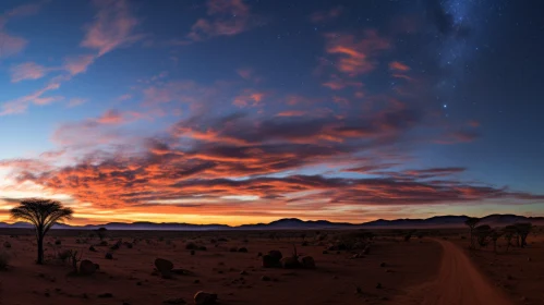 Captivating Night Sky with Scattered Clouds | Desertwave Style