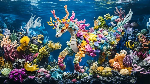 Marine Dragon in Coral Reef