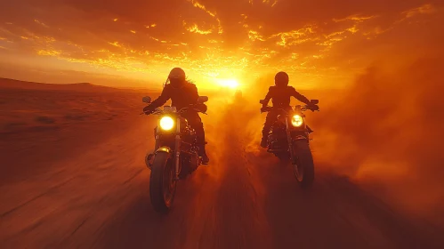 Desert Riders at Sunset